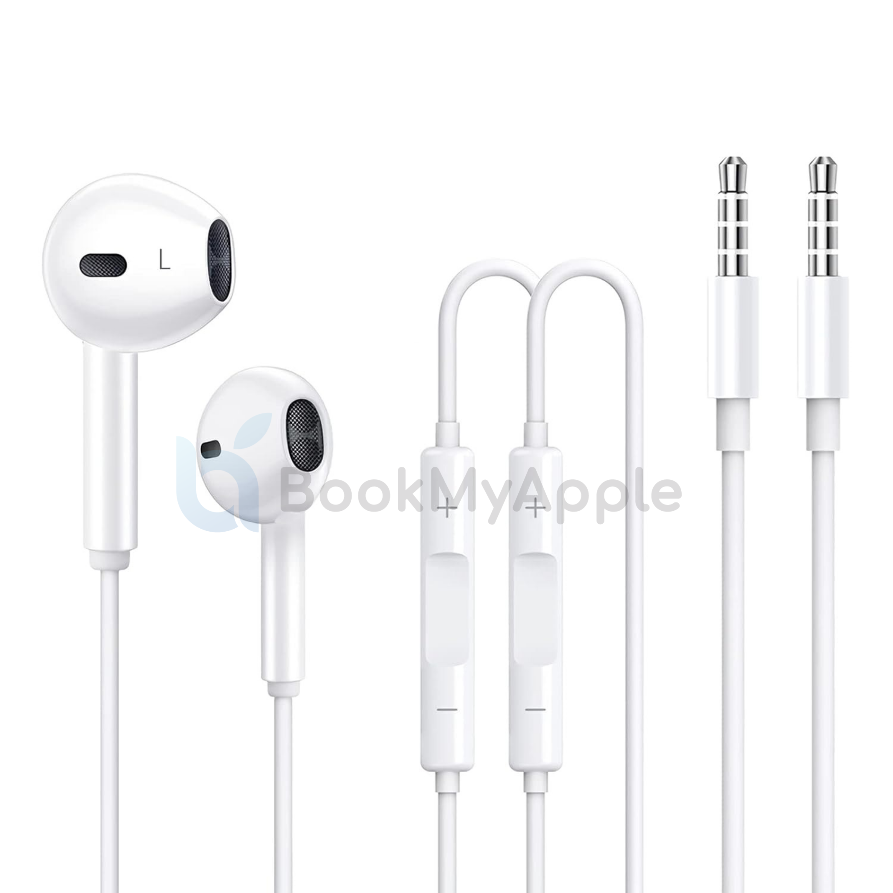 KERS Pack Apple Earbuds [Apple MFi Certified] Headphones Earphones with 3.5mm Wired in Ear Headphone Plug (Built-in Microphone & Volume Control) Compatible iPhone,iPad,iPod,PC,MP3/4,Android | BookMyApple